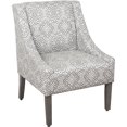 thumbnail image 1 of HomePop Fauteuil d'Appoint Moderne à Accoudoirs Incurvés, Gris Géométrique, Moyen, 1 of 13