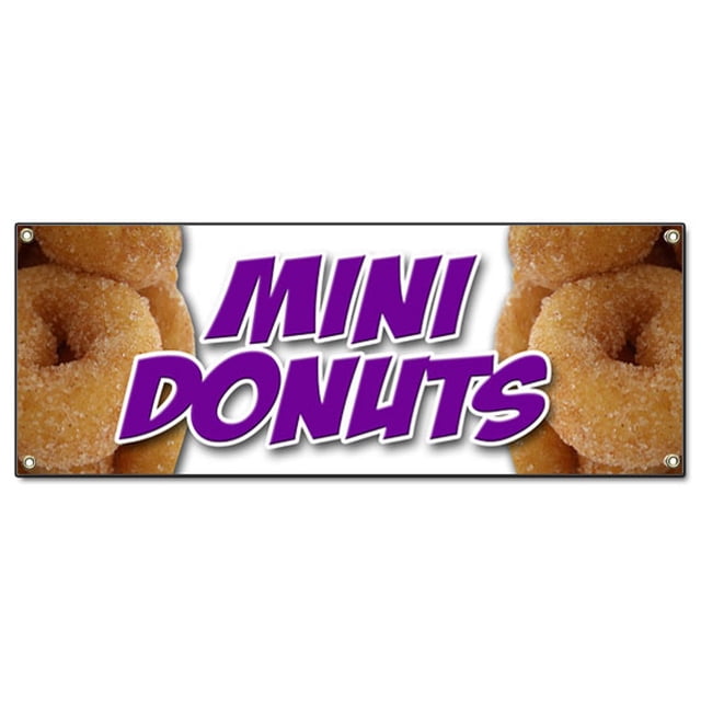 Mini Bannière Beignes 72 Pouces Beignet Pâte Frite Sucre Chocolat Mini Beignet en Poudre Cannelle Beignets Minatures Panneaux