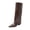 Brown, variant on Pisexur Knee High Boots Fashion Fold Over Boots for Women Solid Color Pointed Toe Shark Tall Boots Wide Calf Low Heels Long Boots with Side Zipper 5.5-9 Black