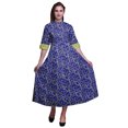 thumbnail image 1 of Bimba Robe à Manches Roulées pour Femmes à Imprimé Feuilles, Col Mandarin, Chemise Boutonnée - XX-Grand, 1 of 5