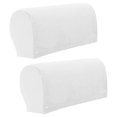 thumbnail image 1 of Velvet Sofa Armrest Covers Arm Covers Solid Chairs Couch Slipcovers with Pins Slip Removable - white, 1 of 7