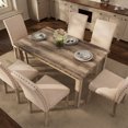 thumbnail image 4 of Ensemble de Salle à Manger en Bois Rustique 7 Pcs, Ensemble Table et Chaises Mi-Siècle Moderne pour Salles à Manger Spacieuses et Invités de Réception - Morden Fort, 4 of 5