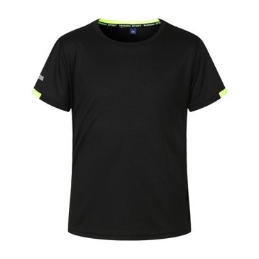Summer Tops Kids Summer Solid Color Short Sleeve T Shirts Toddler Unisex Crew Neck Breathable Sport Tops Tshirt Enfant Garcon Black 5 Years-6 Years