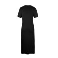 thumbnail image 3 of PEZHADA Longue Robe pour Femmes Été Robe Décontractée pour Femmes à Col Rond Couleur Unie Longue Robe à Manches Courtes Robe à Col Rond à Manches Longues Longue Robe à Manches Longues Longue Robe pour Femmes, 3 of 7