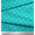 thumbnail image 2 of Soimoi Green Georgette Viscose Fabric Dots & Palm Tree Printed Fabric 1 Yard 44 Inch Wide, 2 of 5