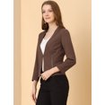 thumbnail image 4 of INSPIRE CHIC Blazer Court Sans Col à Fermeture Éclair pour Femme de Style Workwear, 4 of 6