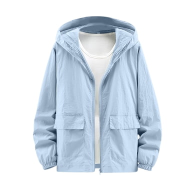 LOVZFMLL Jackets for Men's Sun Protection Clothing For Summer Outdoor Fishing Thin Style Sun Protection Clothing Solid Color Long Sleeved Hooded Casual Jacket/jacket