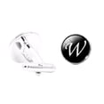 thumbnail image 1 of pitrice 1 Pair Men's Letter Cufflink Wedding Formal Initial Alphabet Stainless Steel Cufflink, Letter W, 1 of 8
