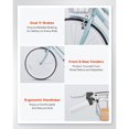 thumbnail image 3 of Viribus Hybrid Bike, 700c City Commute Cruiser Bike with 7 Speed Drivetrain 28" Wheel Step Through Frame Front Basket Rear Cargo Rack Dual V Brakes,White, 3 of 6