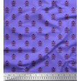 thumbnail image 1 of Soimoi Modal Satin Fabric Leaves & Floral Block Print Fabric by The Yard 42 Inch Wide, 1 of 3
