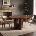 thumbnail image 3 of Fnova 39.37" Modern Round Dining Table for 4 with Wood Tabletop, Kitchen Table for Dining Room, Brown, 3 of 8