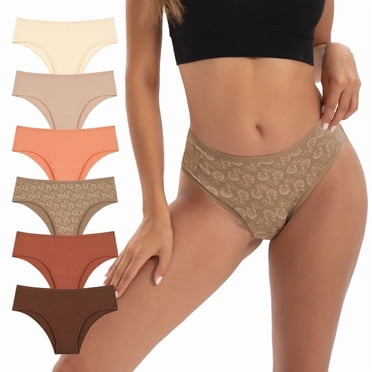 INNERSY Women's Underwear Breathable Cotton Bikini Panties 6-Pack(M,Autumn)