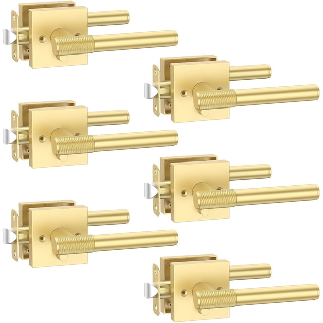 Poignées de Porte Mates Intérieures Moletées Intimité Poignées de Porte Levier de Porte Robuste pour Chambre Ou Salle de Bain Réversible Sans Clé pour Portes Gauche Droite AM