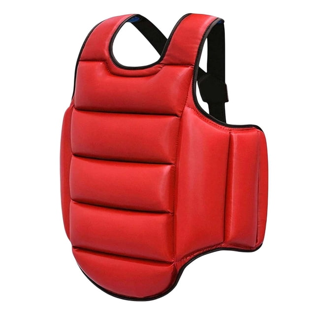 Almencla Protège-Poitrine de Karaté Équipement Protecteur de Côtes Protection de Boxe Corporelle Coussinet Mma Rouge Bleu TP