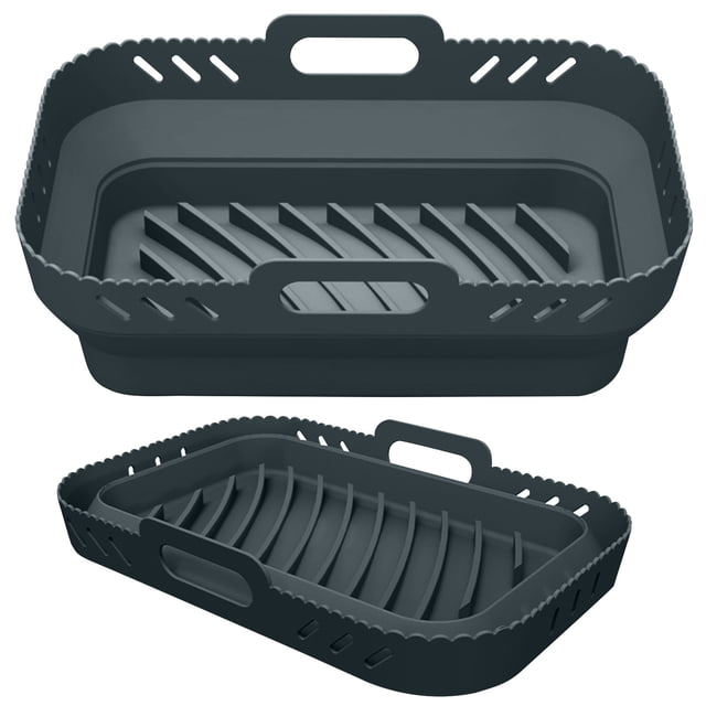7.66 Inch Square Folding Frying Pan Pad Collapsible Silica Gel Baking Pan Silica Gel Pad