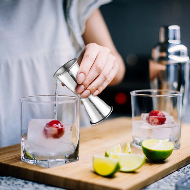 Vaidha Stainless Steel Ounce Cup Double End Measuring Glass Measuring Glass Double End Measuring Glass Dedicated For Bar Counter Curling