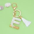 thumbnail image 1 of New White Tassel Letter Key Chain Crystal Drop Pendant Fashionable Bag Key Chain, 1 of 1