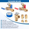 thumbnail image 4 of 8Pcs 3/4 Inch IPS Isolator Tankless Water Heater Valve Kit with 2Pcs 3/4" NPT to 1/2" FNPT and 2Pcs Brass Pipe Fitting, Tankless Water Heater Flushing Kit with Pressure Relief Va, 4 of 6