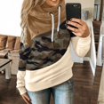 thumbnail image 2 of pxiakgy Sweat à Capuche long Manches Décontracté Contraste camouflage pour Femmes khaki 4TG, 2 of 2