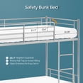 thumbnail image 3 of Ktaxon Upgrated Twin over Twin Bunk Bed, Metal Bed Frame with Flat Step Ladder for Kids Teens Adults, White, 3 of 11
