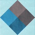 thumbnail image 1 of Ahgly Company Tapis d'Intérieur Lavable en Machine Carré Bleu Acier Transitionnel, 5 Pieds Carré, 1 of 7