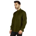 thumbnail image 4 of Bestman Solid Button-Down Shirt For Mens Chinese Collar Front Placket Formal Shirts, 4 of 7