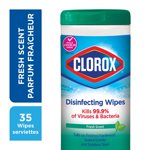 Clorox® Disinfecting Essuie-glaces, nettoie et sanitize, parfum frais, 35 Nombre
