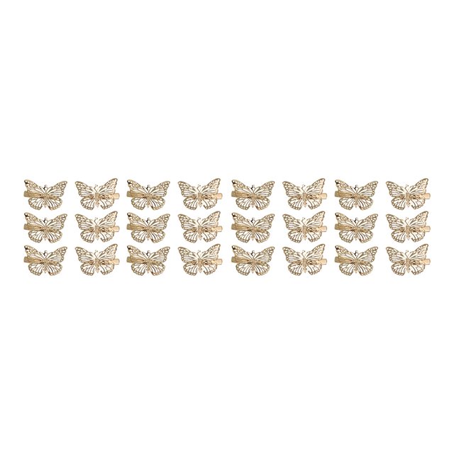 24 Pcs Pinces à Cheveux Délicates Barrettes Papillons Pinces Latérales