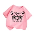 thumbnail image 3 of LUOGENLI T-Shirt pour Filles Enfant Filles Mignon Graphique Col Rond Manche Courte Tee Été Décontracté T-Shirt Chandails pour Filles Entraînement 7-8 Ans, 3 of 5