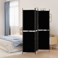 thumbnail image 1 of vidaXL 3-Panel Room Divider Black 150x180 cm Fabric, 1 of 5