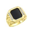 thumbnail image 3 of RYLOS Men's Rings 14K White Gold Ring With Diamonds and Black Onyx Set in Designer Nugget Style Rings For Men Size 13, 3 of 8