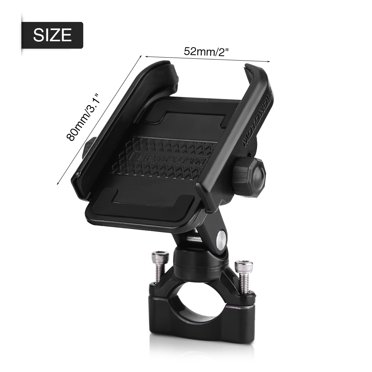 Qiilu Adjustable Motorcycle Bicycle Handlebar Mount Holder Bracket for 4-6inch Mobile Phone Black, Bicycle Phone Holder, Motorcycle Phone Holder