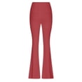 thumbnail image 3 of LOVZFMLL Women's Pants, Solid Color Tight Fitting Hip Shaping Flared Yoga Pants Red, 2XL, 3 of 4