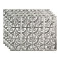 thumbnail image 2 of FASÃ„DE Traditional Style/Pattern 1 Decorative Vinyl 18in x 24in Backsplash Panel in Crosshatch Silver (5 Pack), 2 of 15