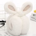 thumbnail image 4 of YAOBAMM Solid Color Earmuffs Women Winter Earmuffs Soft Furry Sequin Rabbit Ear Shape Foldable Warm Covers Adjustable Outdoor Ear Warmers, 4 of 6