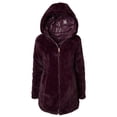 thumbnail image 4 of Sportoli Manteau d'Hiver pour Femmes Réversible, Doublé en Fausse Fourrure, Doudoune Matelassée - Merlot (1X), 4 of 7