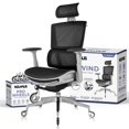 thumbnail image 1 of Nouhaus Rewind Ergonomic Office Chair with Footrest and Lumbar Support. Swivel Computer Chair, Rolling Home Office Desk Chairs with Wheels, Mesh High Back Task Chair, Comfortable Office Chair (Black), 1 of 15