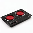 thumbnail image 1 of CUSIMAX 1800W Double Electric Burner, Induction Cooktop, Control Infrared,Ceramic Glass Plate, Portable,Stainless Steel, Black, 1 of 7