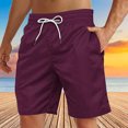 thumbnail image 2 of Yuyuzo Mens Shorts High Waisted Drawstring Quick Dry Summer Beach Swim Knee Length Shorts with Pockets, 2 of 4