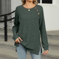 thumbnail image 2 of yoeyez Tunique en Tricot pour Femmes, Chandails à Manches Torsadées Patchwork, Col Ras du Cou Raglan, Chemises à Manches Longues, Hauts Mode Automne 2024, Vert Armée, TTG, 2 of 7
