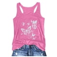 thumbnail image 1 of GDREDA Débardeurs Style T-Shirt Femmes Décontracté Mode Imprimé Floral Col Rond Sans Manches Gilet Haut Débardeurs et Camisoles pour Femmes Rose,TG, 1 of 5