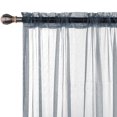 thumbnail image 4 of MAWCLOS Window Curtain 2 Panels Curtains Clear Long Sheer Voile Rod Pocket Solid White Treatments Basic Many Sizes Gray 2PC-W: 20" x H: 98", 4 of 5