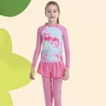 thumbnail image 2 of MIASHUI Kid Girls Two Piece Rash Guard Swimsuits Long Sleeves Shirt and Swim Trunks,Pink,9-10 Years, 2 of 5