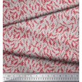 thumbnail image 3 of Soimoi Tissu Crêpe en Polyester Baies Rouges Fruits Tissu de Décoration Imprimé au Mètre 42 Pouces de Large, 3 of 5