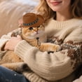 thumbnail image 3 of Chapeau de Cowboy Western Élégant pour Chats, Carnaval, Fête d'Halloween et Accessoire de Jeu de Rôle, 3 of 4