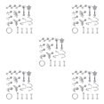 thumbnail image 2 of maskred 17 Pcs Boucles d'Oreilles Élégantes en Acier Inoxydable Bijoux Bagues de Nez Argent 5Ensemble, 2 of 6
