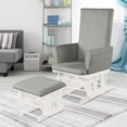 thumbnail image 2 of Costway Baby Nursery Relax Rocker Rocking Chair Glider & Ottoman Set w/Cushion Grey, 2 of 10