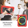 thumbnail image 3 of Case for iPad Mini 7 A17 Pro 2024/Mini 6 2021 8.3 Inch 7th/6th Gen with Screen Protector, 360 Degree Rotating Kickstand Hand Strap Shockproof Cover with Shoulder Strap, Red, 3 of 7