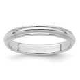 thumbnail image 1 of Bague en Argent Sterling 925 3mm Demi-Rond Milgrain Taille 12, 1 of 2