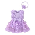 thumbnail image 1 of GPOECD Baby Girls Ribbed Bowknot Romper Headband Set Sleeveless Summer Baby Outfit with Breathable Design Sleeveless Rompers for Babies 1-18 Months Purple-d,9-12 Months, 1 of 9